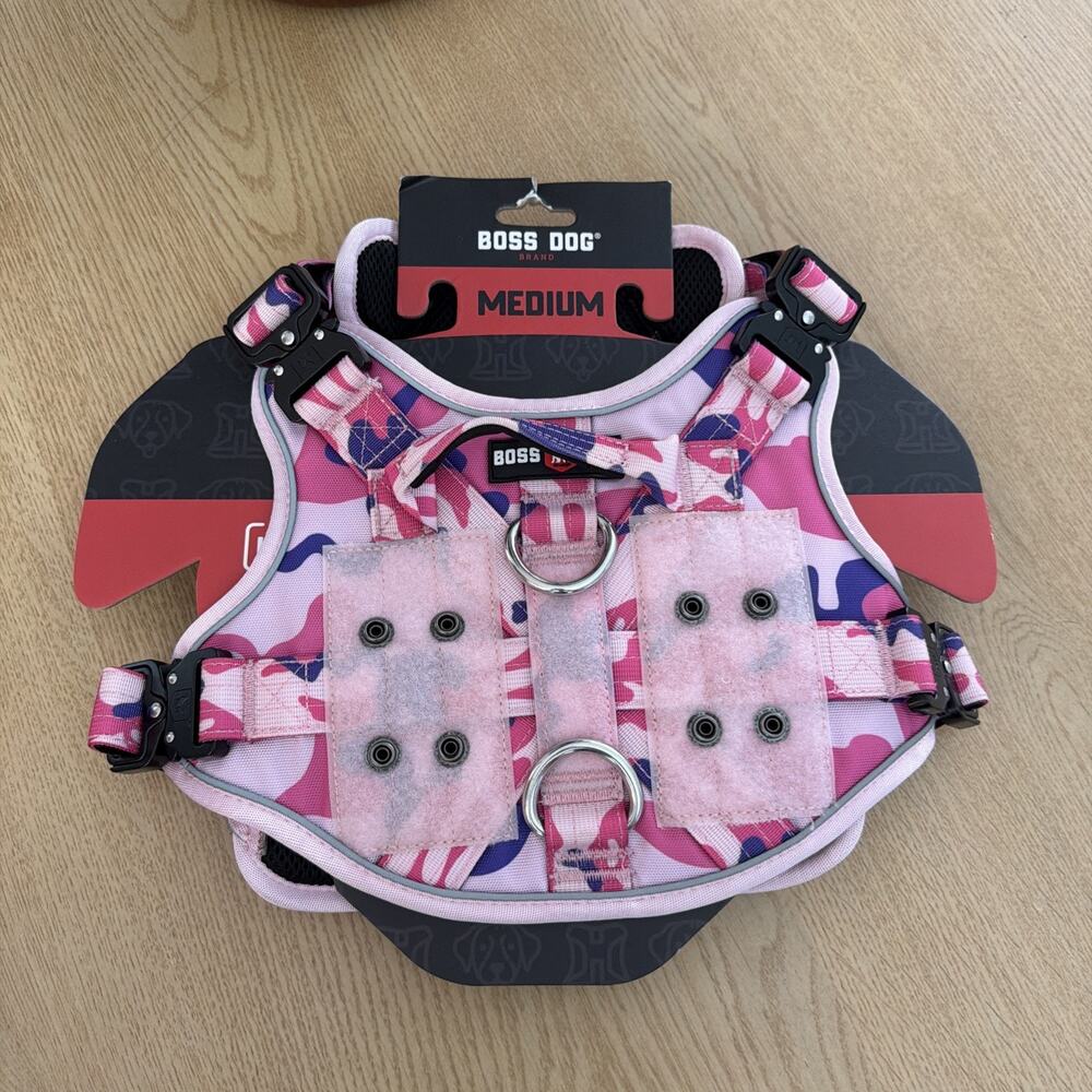 Boss Dog Tactical Pink Camouflage Harness Medium